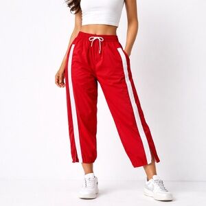 Free People Track Pants in Red Women's Size Large.